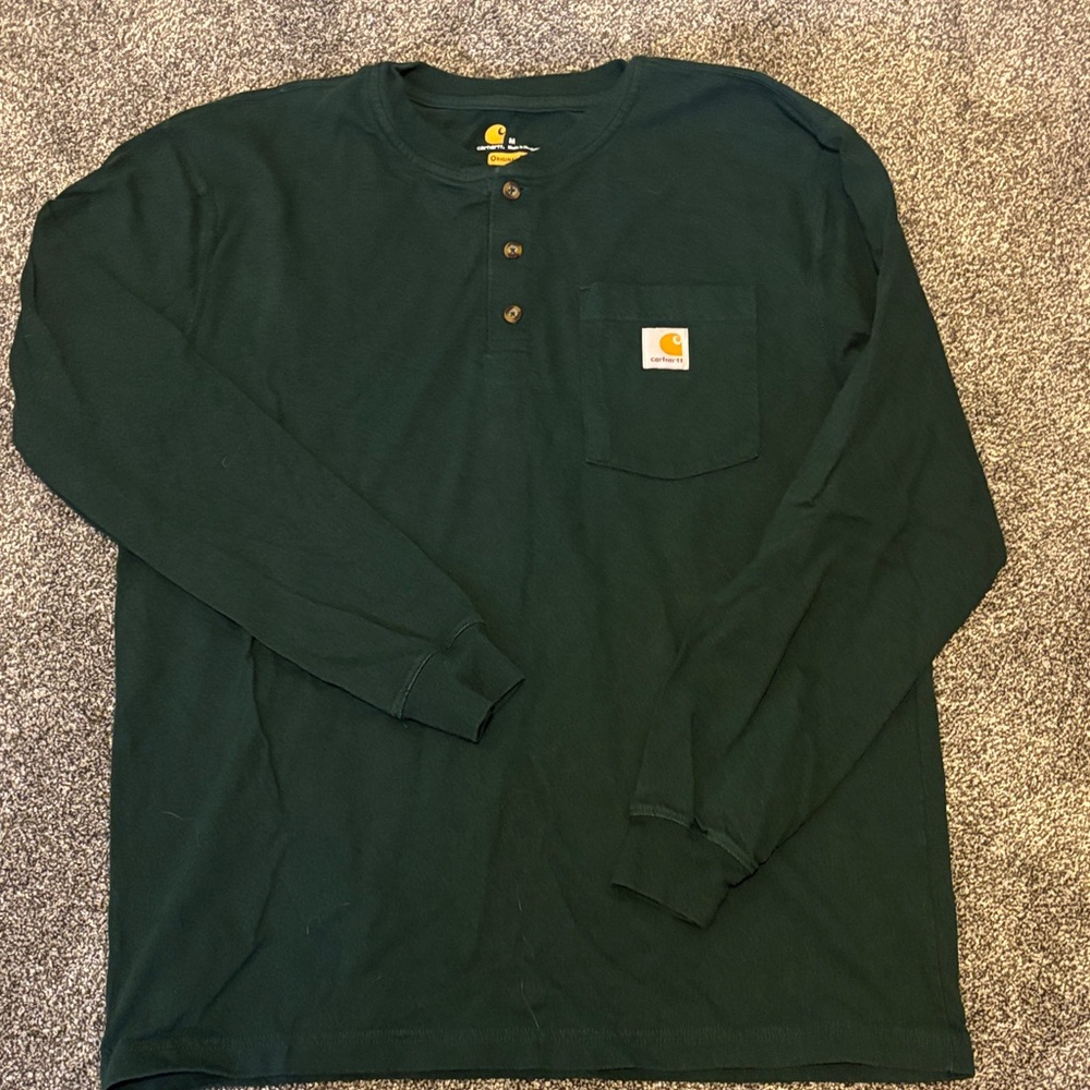 Carhartt Dark Green Long Sleeve with Chest Pocket